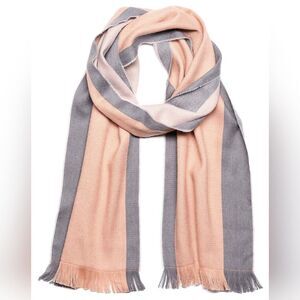 Shupaca Alpaca Wool Blend Scarf Reversible Dusty Coral Gray